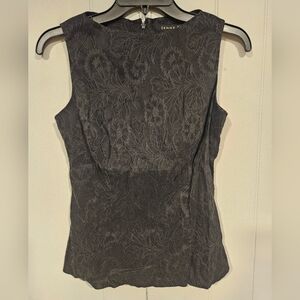 Jenne Maag Floral Embroidered Sleeveles Tank Top Womens Blouse Size Small Black
